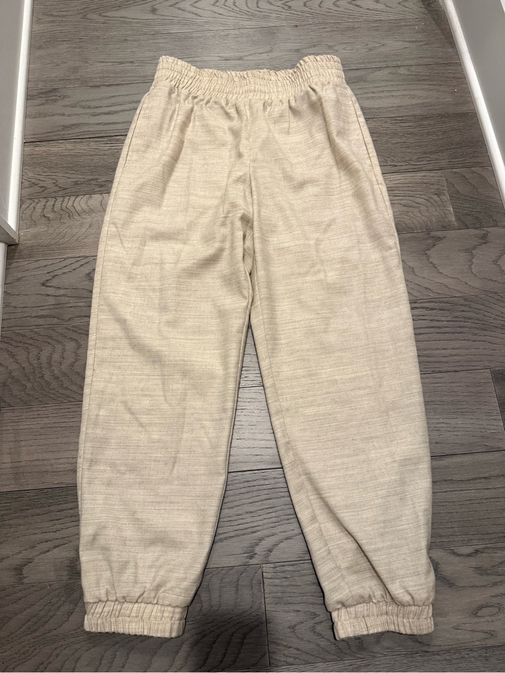 Peruvian Connection x Glenda Bailey Women's Beige Elastic-Waist Jogger Pants